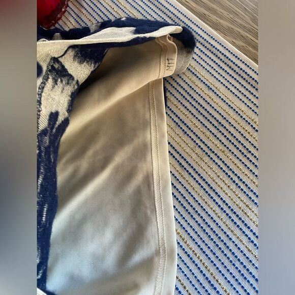 Reiss  Mini Dress Leila Size 6 Wool blended Navy & Cream Gold Floral - Picture 12 of 16